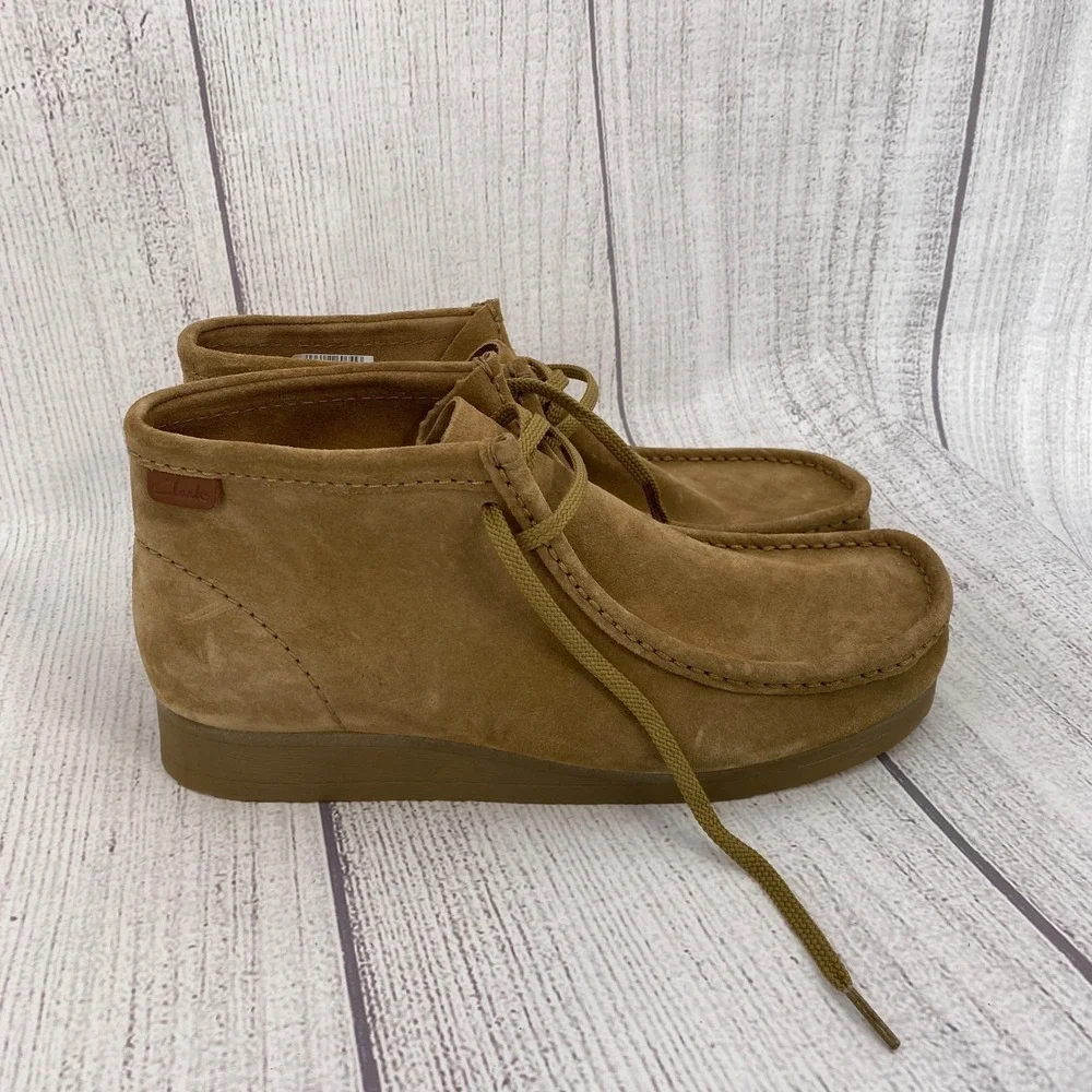 Clarks Wallaston Boot Mens 11.5 Dark Sand Suede Moc Toe Chukka Ankle Gorpcore